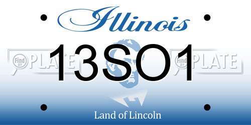 13SO1 Illinois License Plate