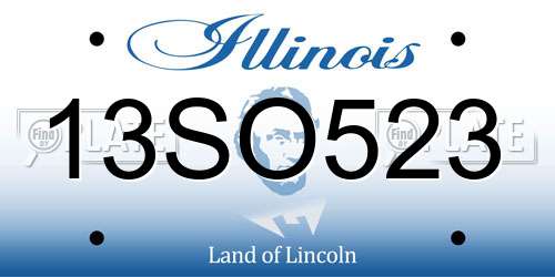 13SO523 Illinois License Plate
