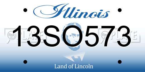 13SO573 Illinois License Plate
