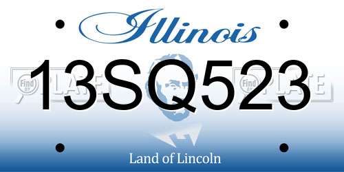 13SQ523 Illinois License Plate