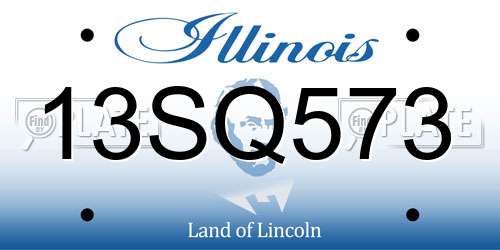 13SQ573 Illinois License Plate