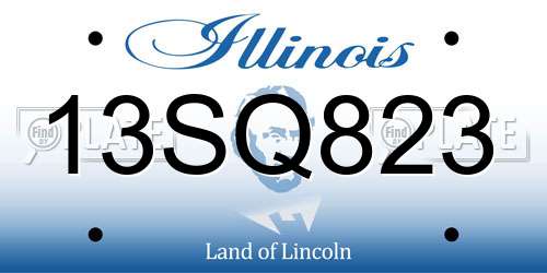 13SQ823 Illinois License Plate