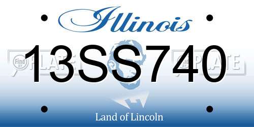 13SS740 Illinois License Plate