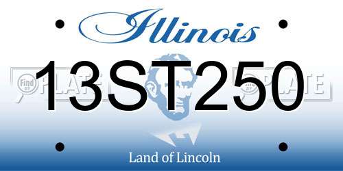 13ST250 Illinois License Plate