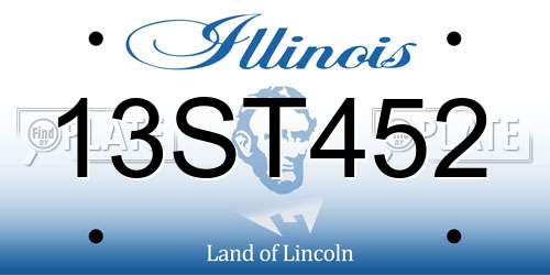 13ST452 Illinois License Plate