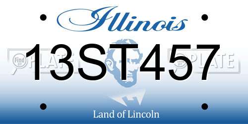 13ST457 Illinois License Plate