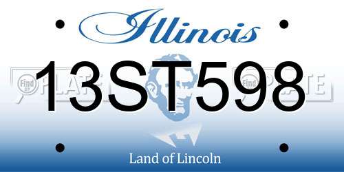 13ST598 Illinois License Plate