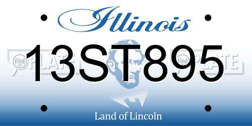 13ST895 Illinois License Plate