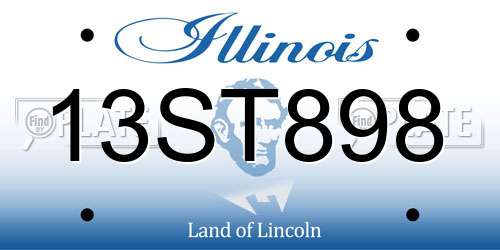13ST898 Illinois License Plate