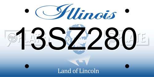 13SZ280 Illinois License Plate