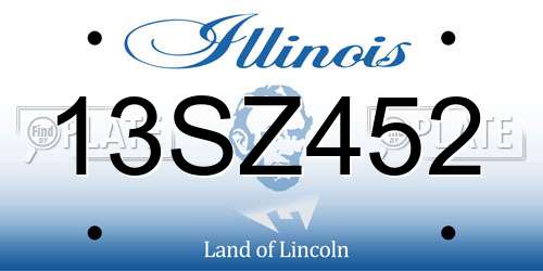 13SZ452 Illinois License Plate