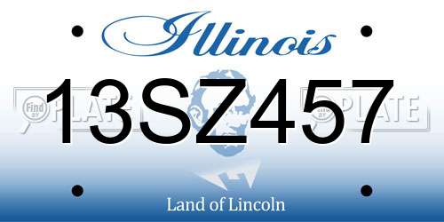 13SZ457 Illinois License Plate