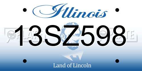 13SZ598 Illinois License Plate