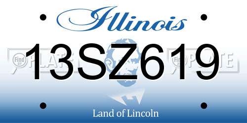 13SZ619 Illinois License Plate