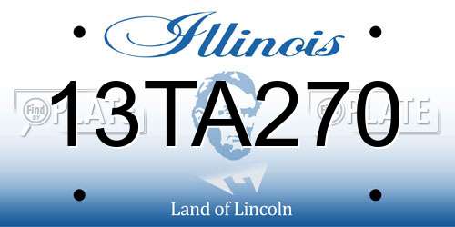 13TA270 Illinois License Plate