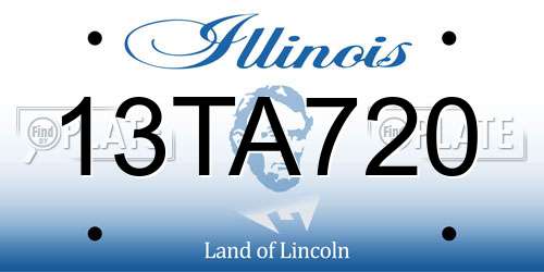 13TA720 Illinois License Plate