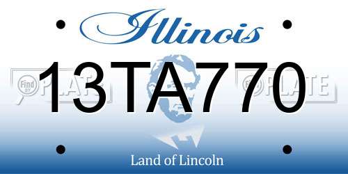 13TA770 Illinois License Plate