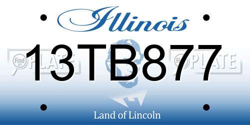 13TB877 Illinois License Plate