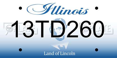 13TD260 Illinois License Plate