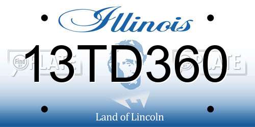 13TD360 Illinois License Plate