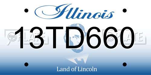 13TD660 Illinois License Plate