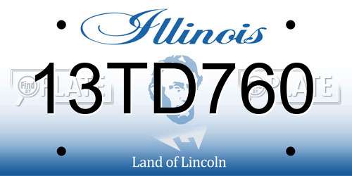 13TD760 Illinois License Plate