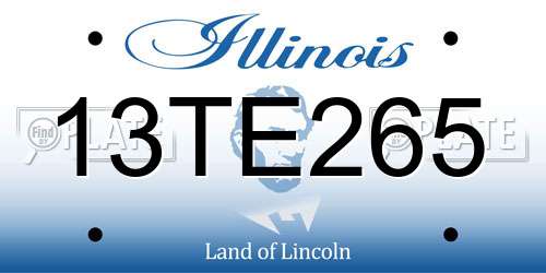 13TE265 Illinois License Plate