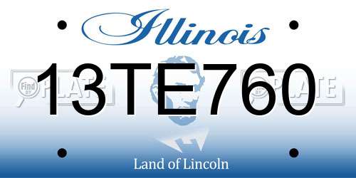 13TE760 Illinois License Plate