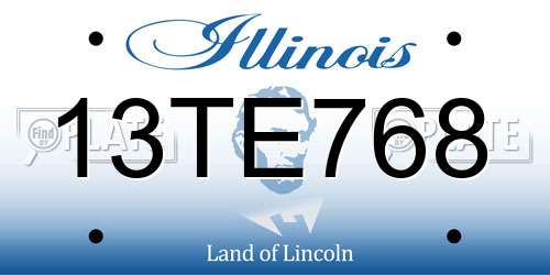 13TE768 Illinois License Plate