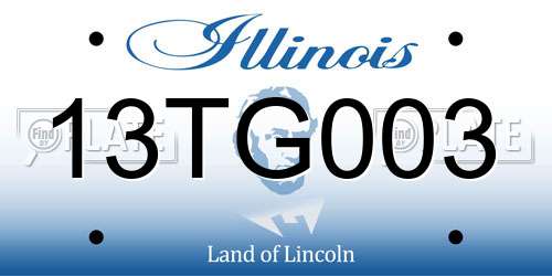 13TG003 Illinois License Plate