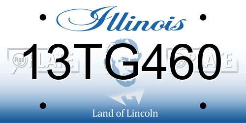13TG460 Illinois License Plate