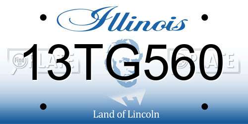 13TG560 Illinois License Plate