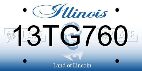 13TG760 Illinois License Plate
