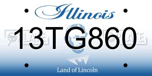 13TG860 Illinois License Plate
