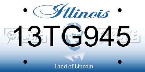 13TG945 Illinois License Plate