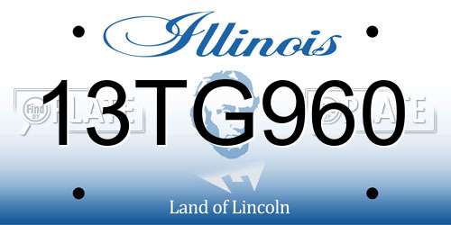 13TG960 Illinois License Plate