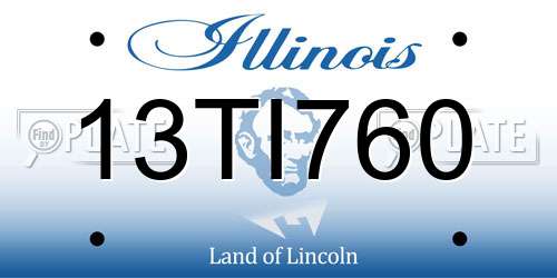 13TI760 Illinois License Plate