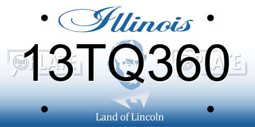 13TQ360 Illinois License Plate