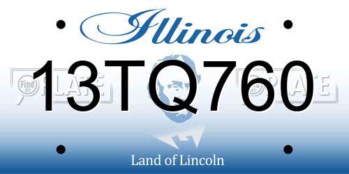 13TQ760 Illinois License Plate