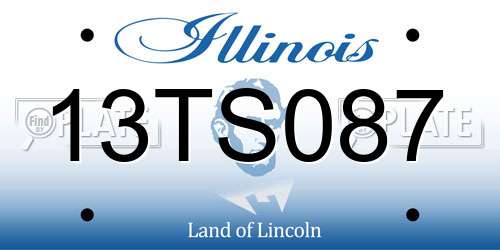 13TS087 Illinois License Plate