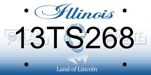 13TS268 Illinois License Plate