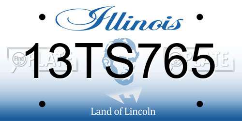 13TS765 Illinois License Plate