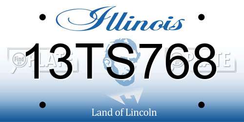 13TS768 Illinois License Plate