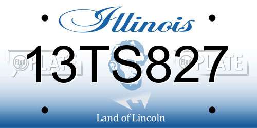 13TS827 Illinois License Plate