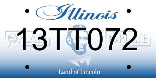 13TT072 Illinois License Plate