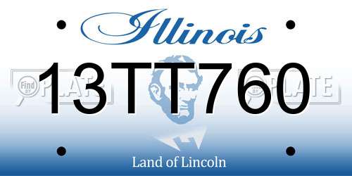 13TT760 Illinois License Plate
