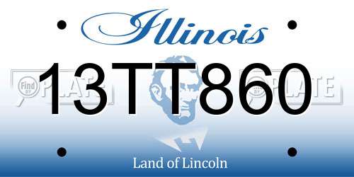 13TT860 Illinois License Plate