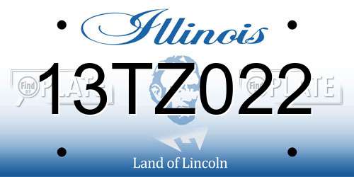 13TZ022 Illinois License Plate