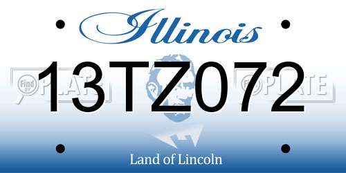 13TZ072 Illinois License Plate