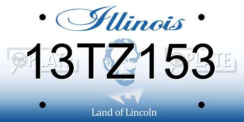13TZ153 Illinois License Plate
